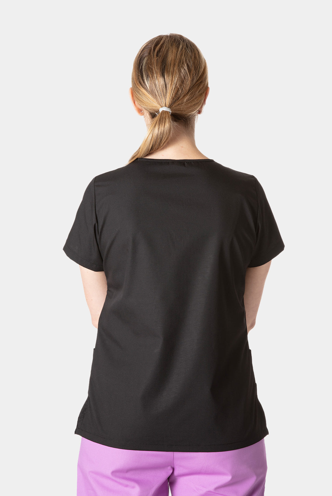 HappyFIT Lily Scrub Top - Black - back
