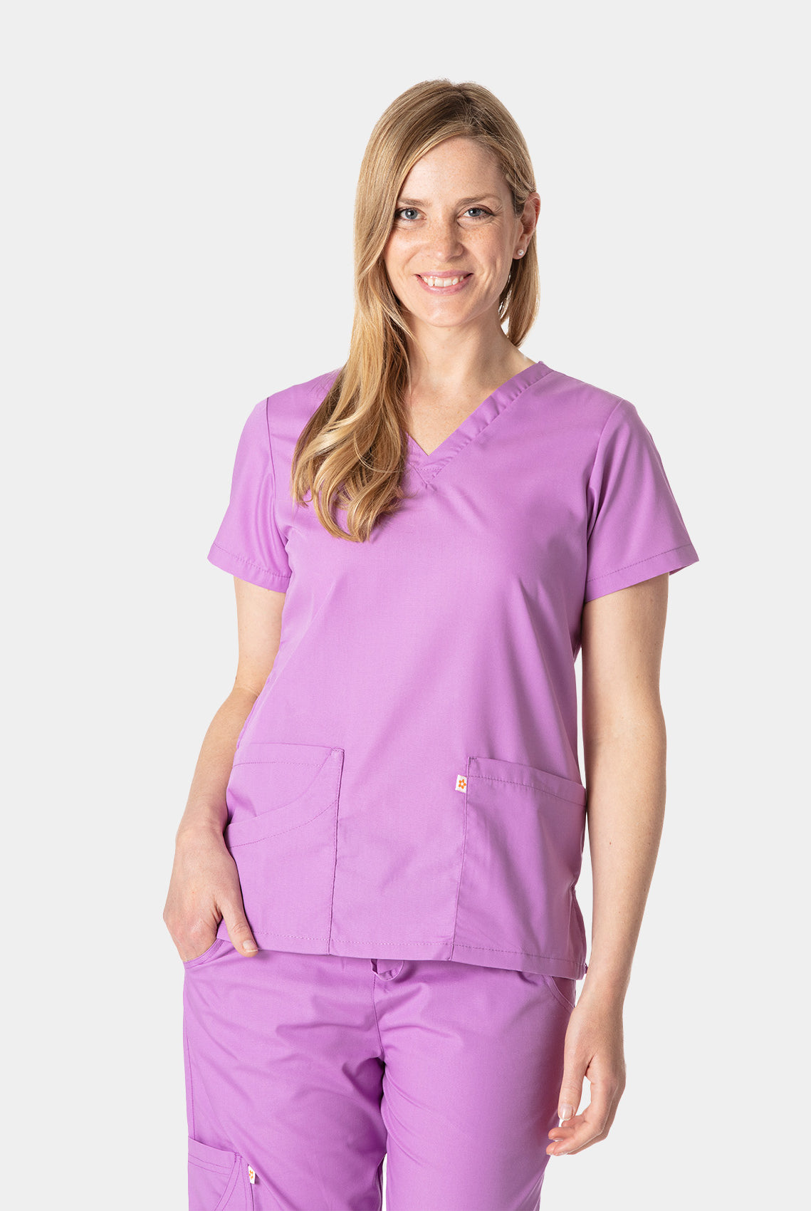 HappyFIT Lily Scrub Top - Lavender