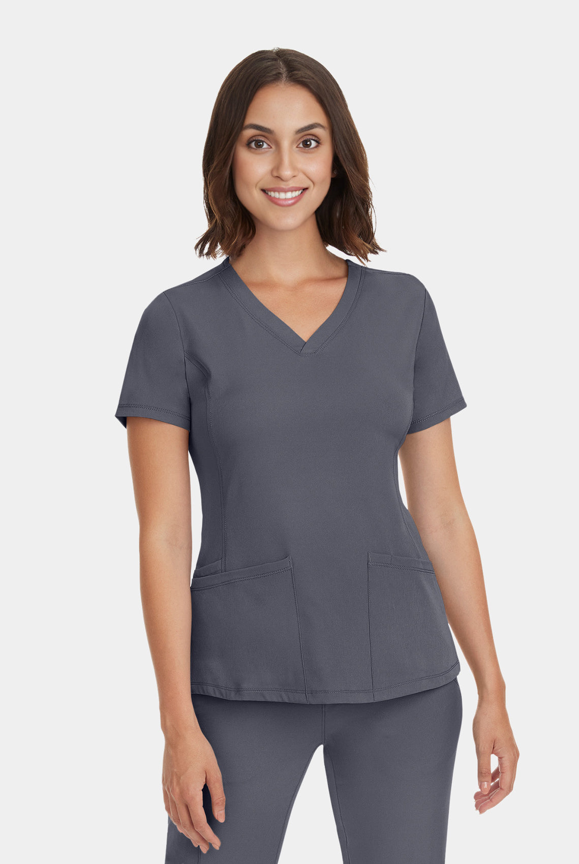 Healing Hands Monica Scrub Top - Pewter