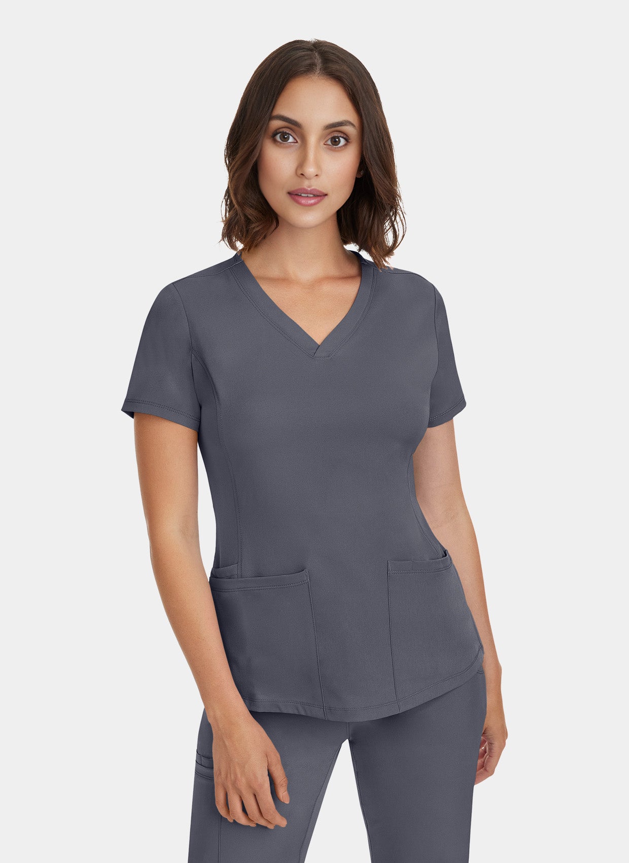 Healing Hands Monica Scrub Top - Pewter