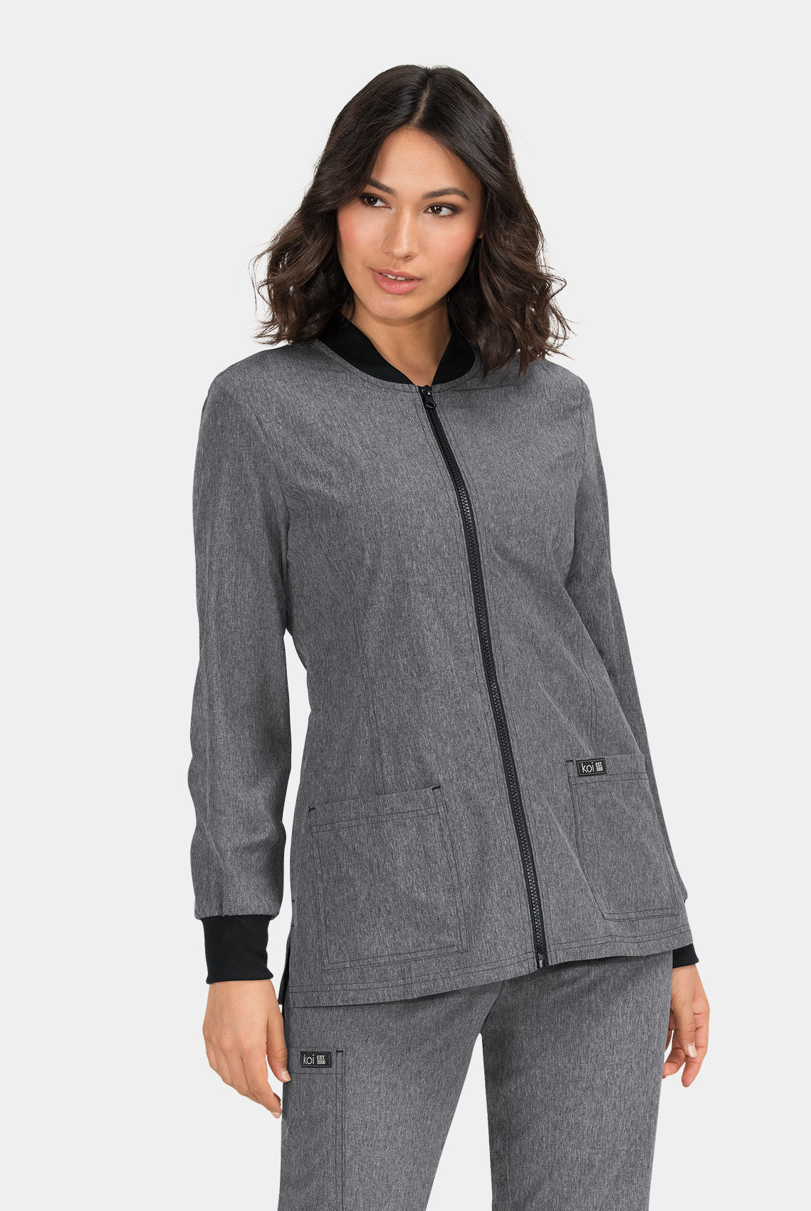 Koi Basics Andrea Scrub Jacket - Heather Grey