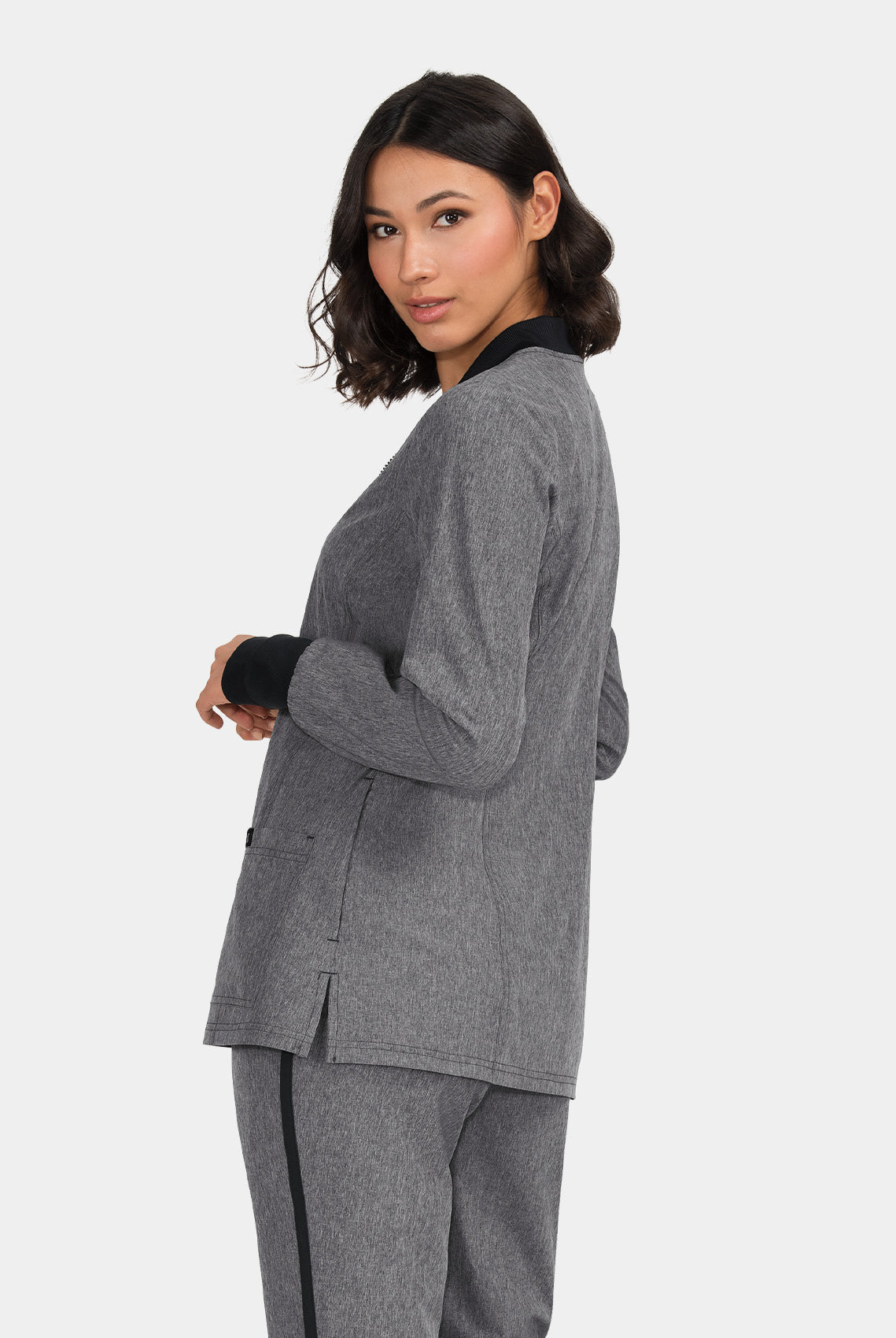 Koi Basics Andrea Scrub Jacket - Heatehr Grey - Back