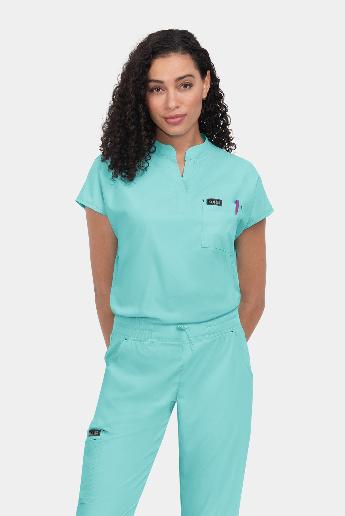 Koi Basics Ari Scrub Top - Fresh Mint
