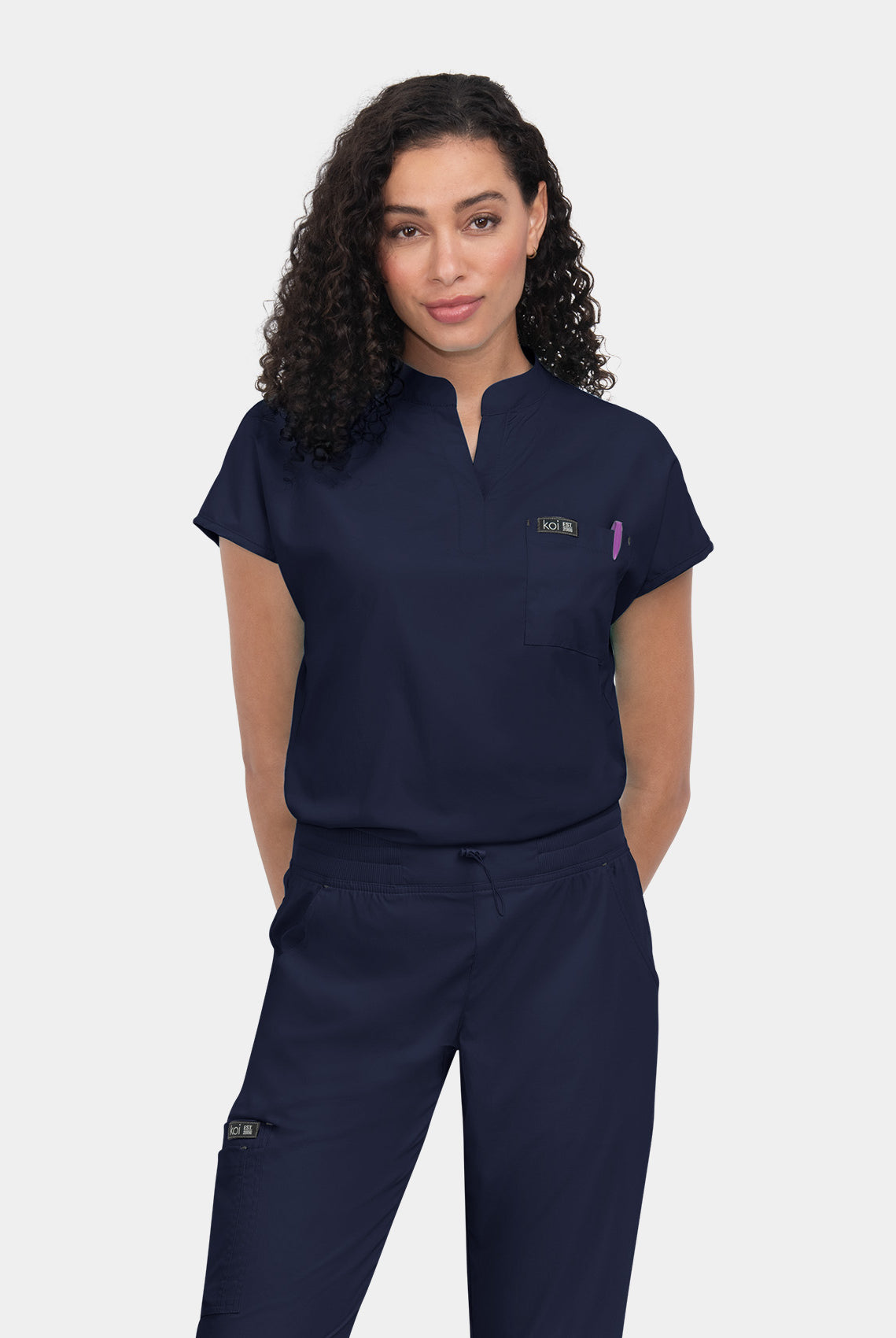 Koi Basics Ari Scrub Top - Navy