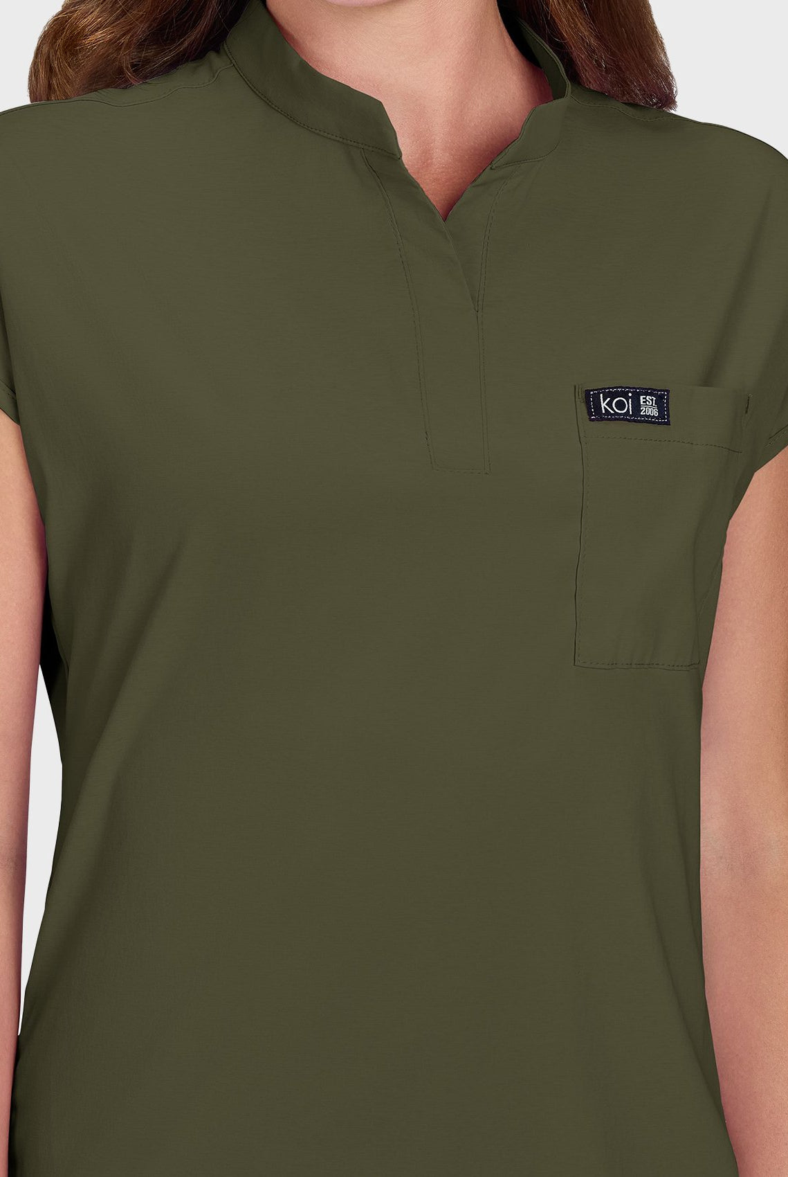 womens-koi-basics-ari-scrub-top-olive-1