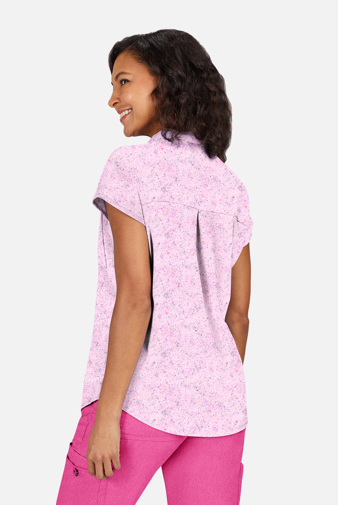 Koi Basics Ari Scrub Top - Splatt Soft Pink