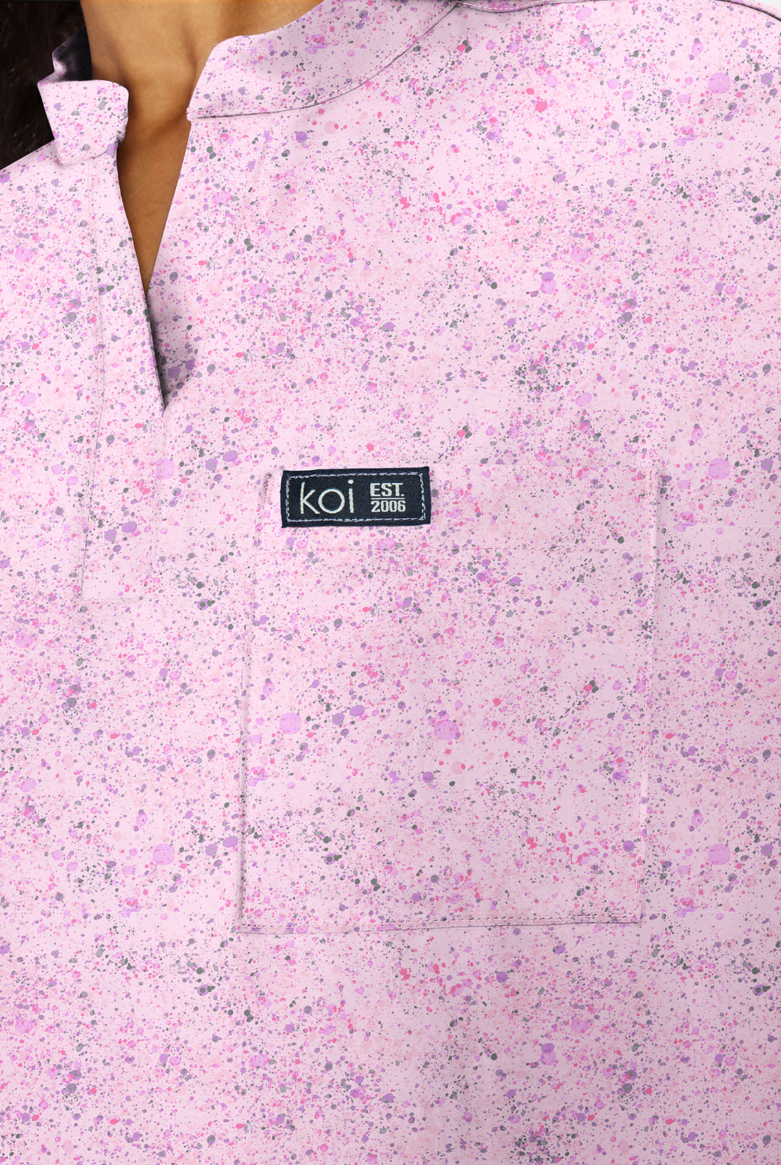 Koi Basics Ari Scrub Top - Splatt Soft Pink