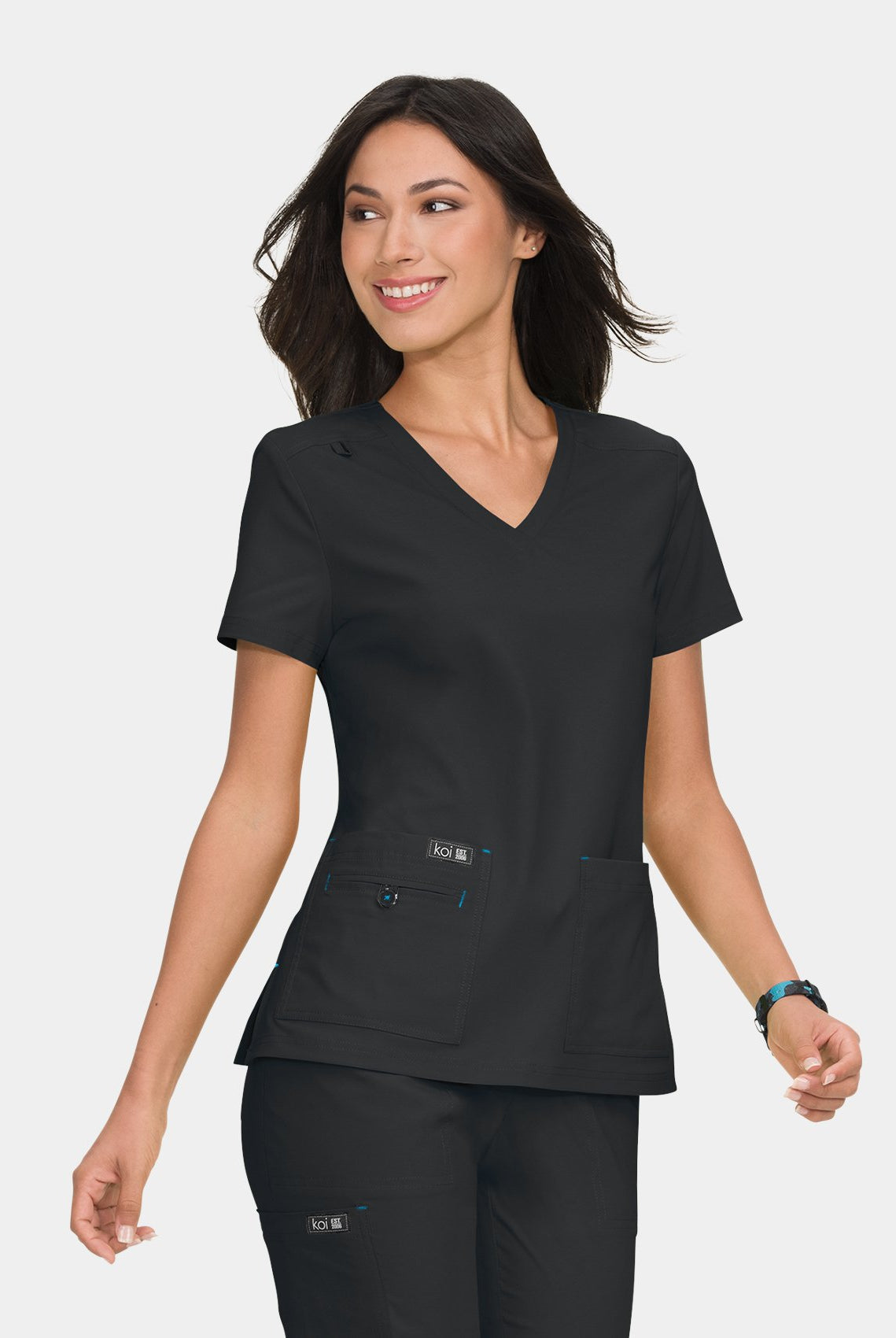 Koi Basics Becca Scrub Top - black