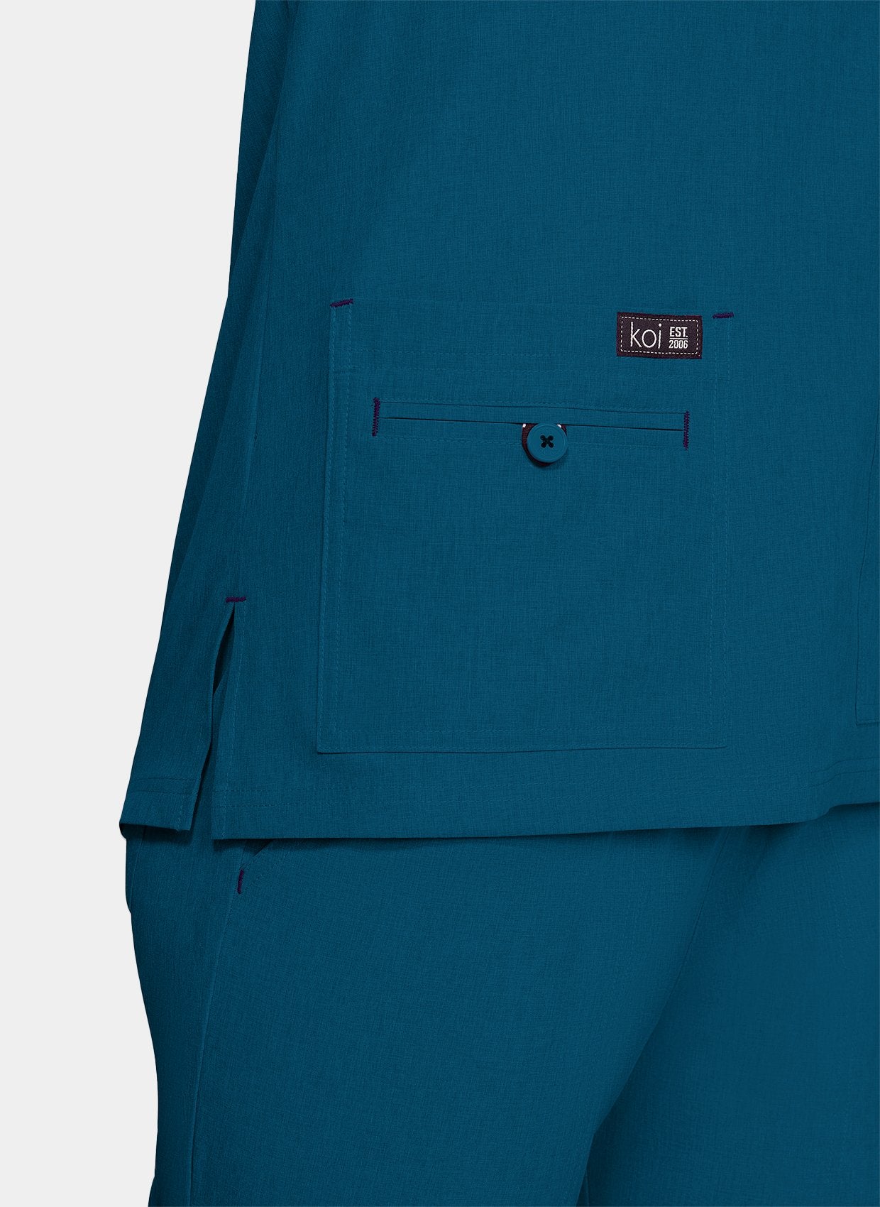 Koi Basics Becca Scrub Top - caribbean