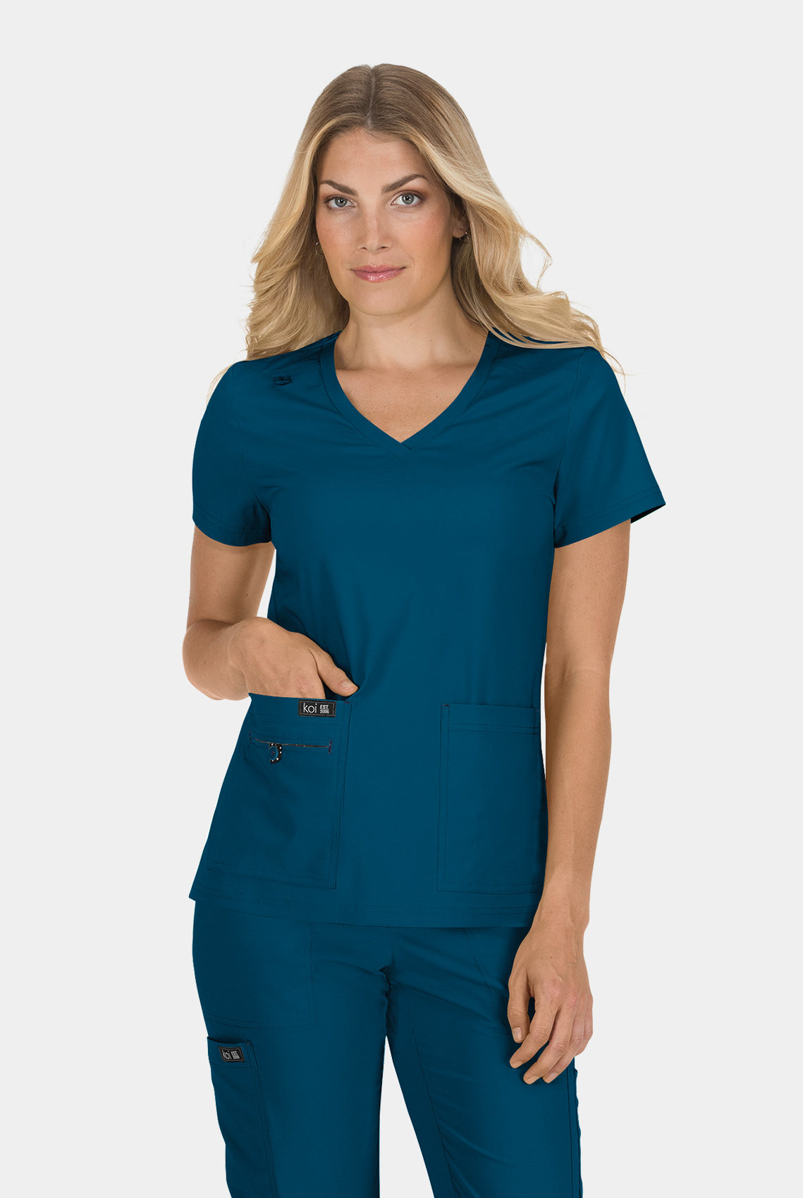 Koi Basics Becca Scrub Top - Caribbean