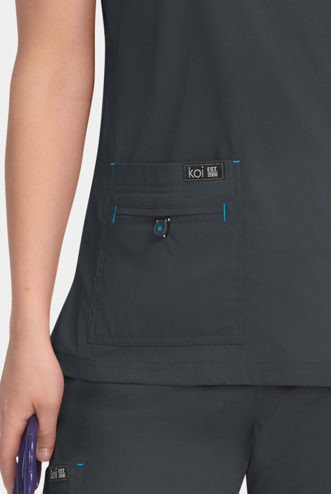 Koi Basics Becca Scrub Top - charcoal