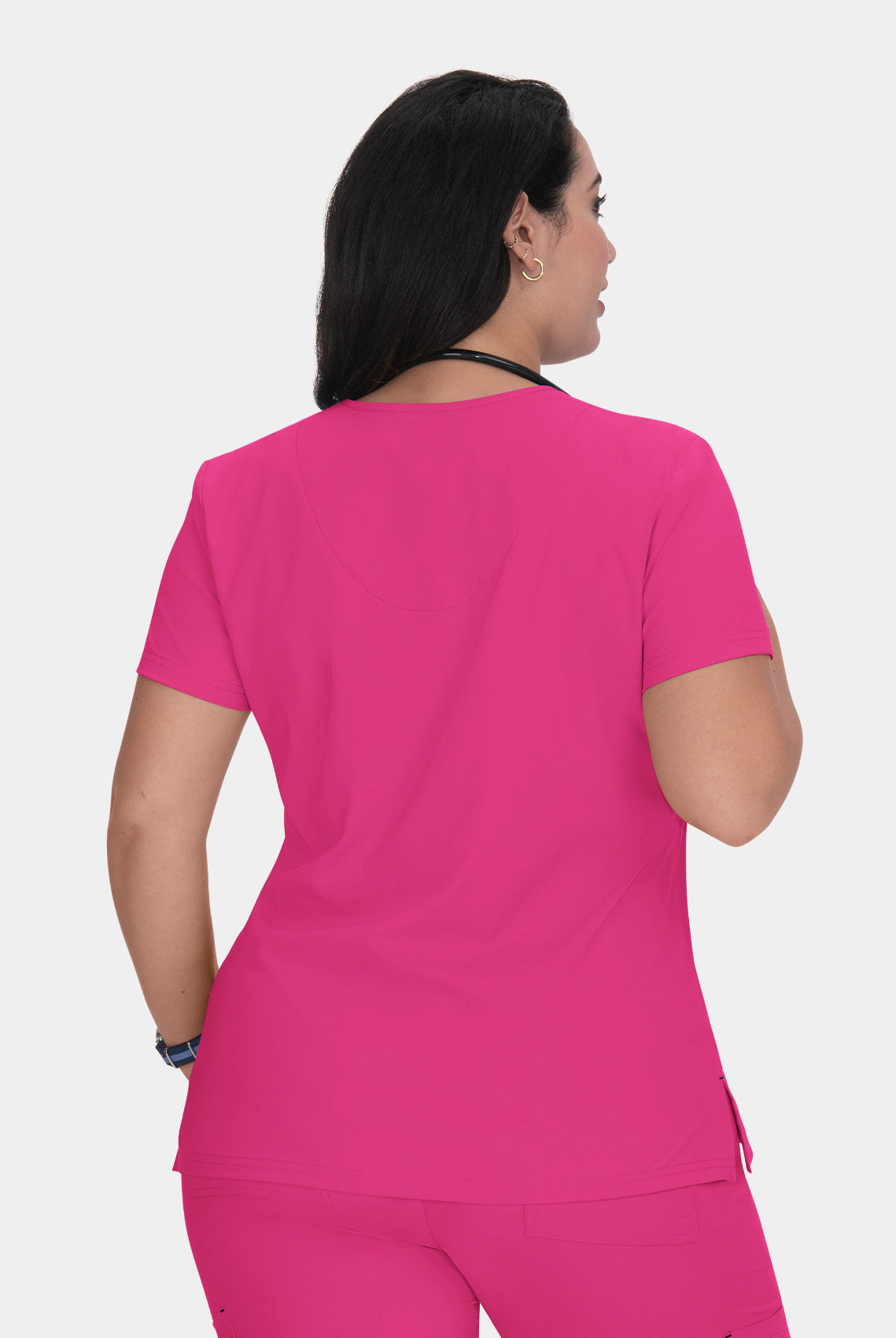 Koi Basics Becca Scrub Top - Flamingo - Back