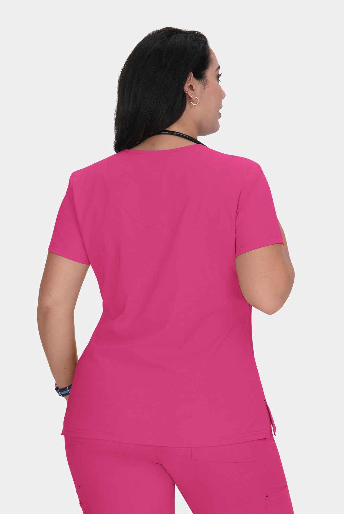 Koi Basics Becca Scrub Top - Flamingo - Back