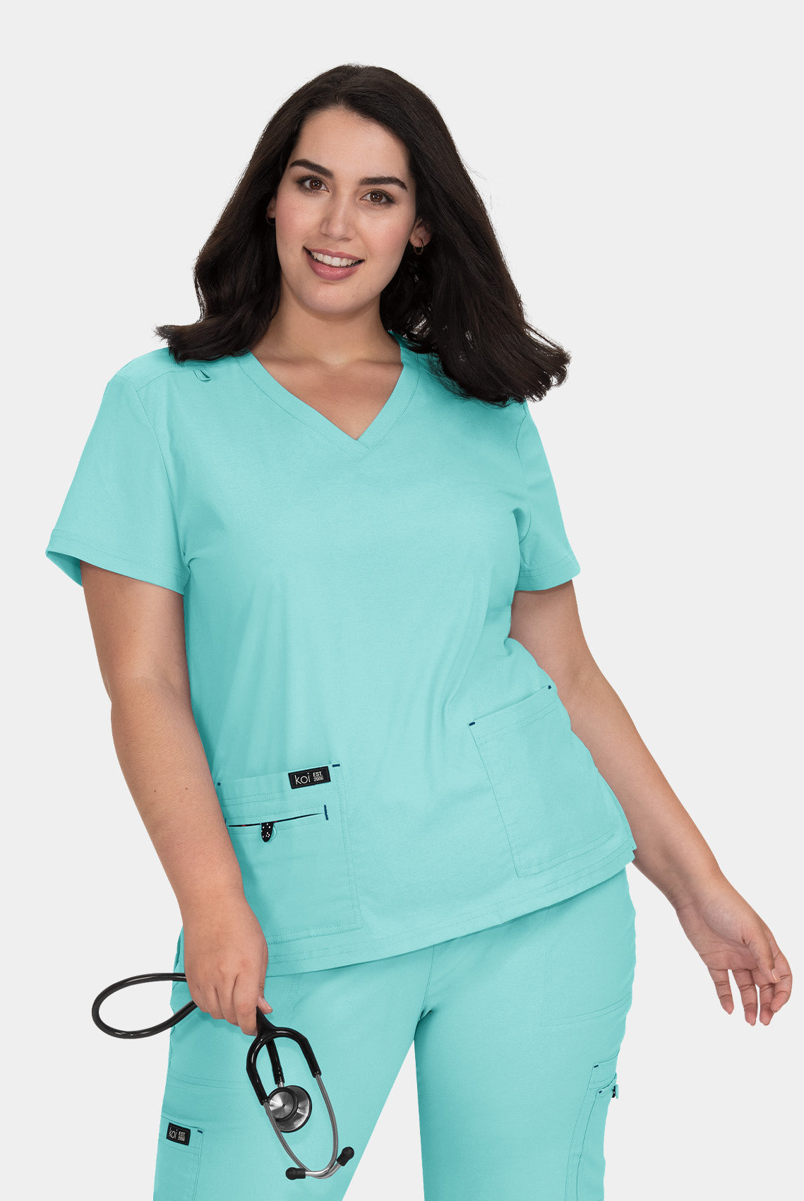 Koi Basics Becca Scrub Top - Fresh Mint