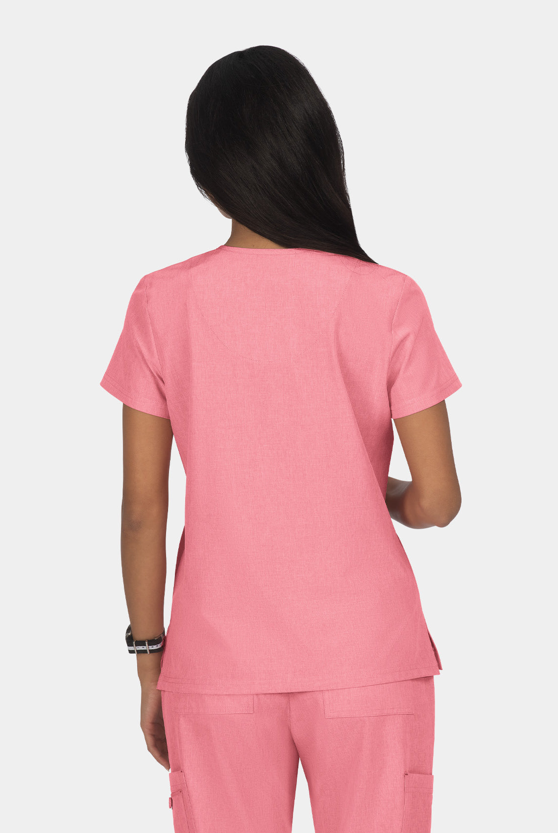 Koi Basics Becca Scrub Top - Heather Soft Pink - Back