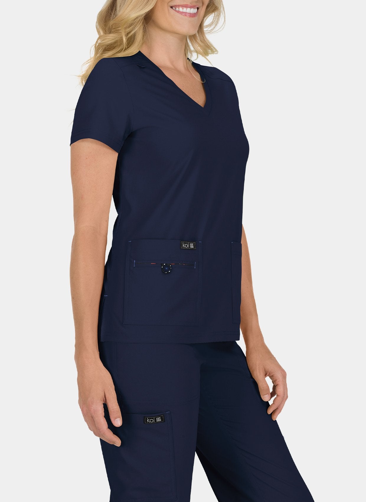 Koi Basics Becca Scrub Top - Navy