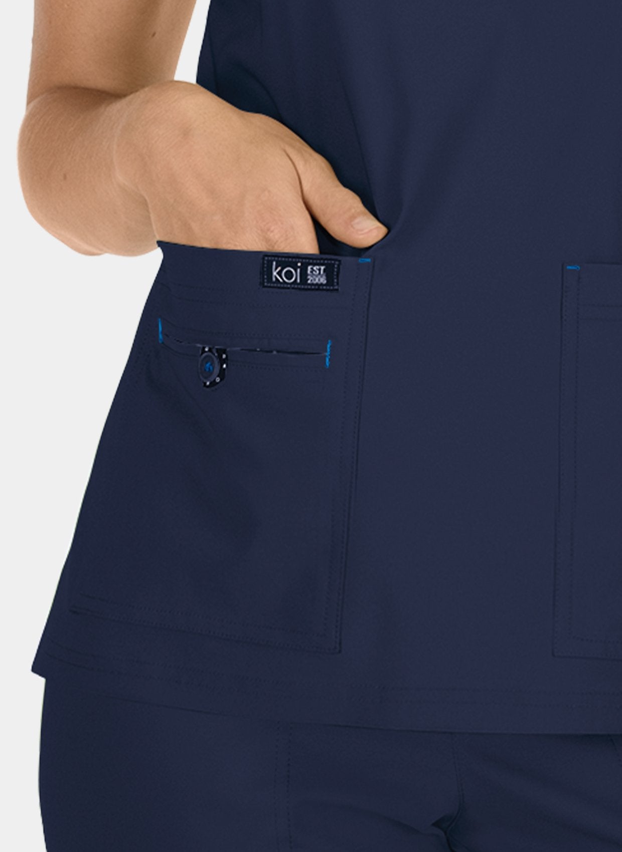 Koi Basics Becca Scrub Top - Navy