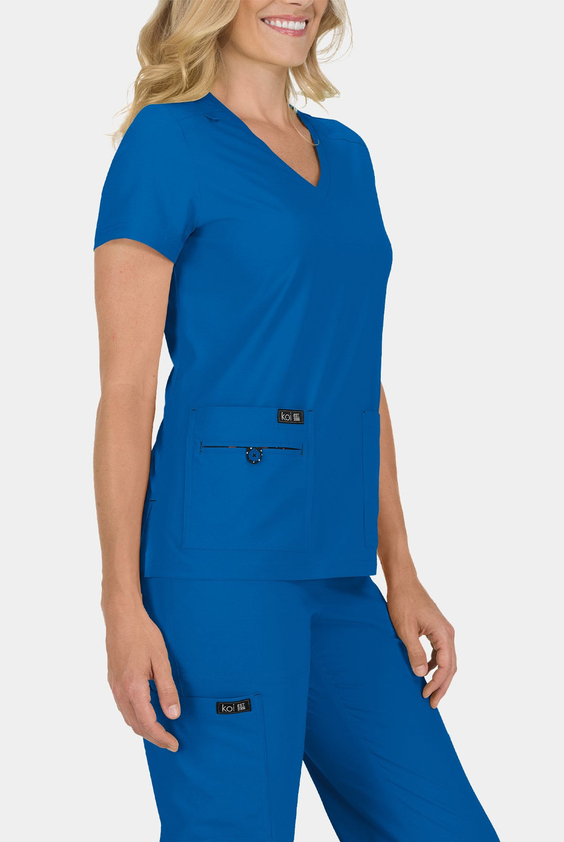 Koi Basics Becca Scrub Top - Royal