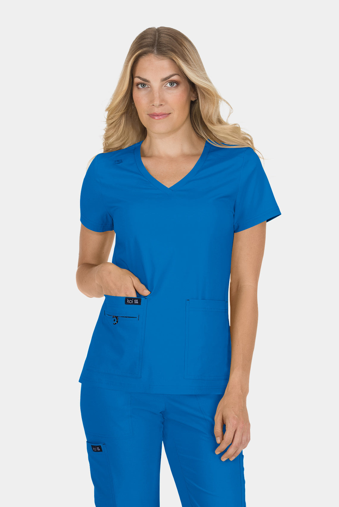 Koi Basics Becca Scrub Top - Royal