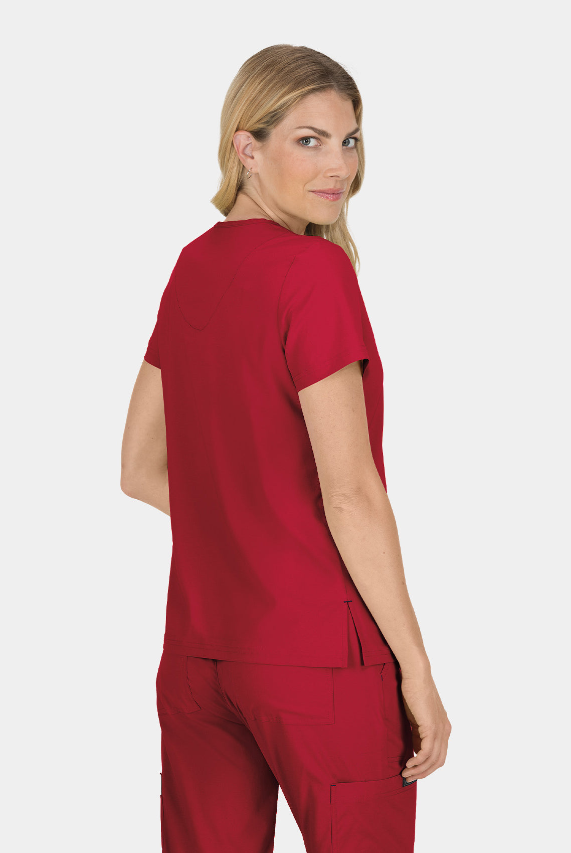 Koi Basics Becca Scrub Top - Ruby - Back