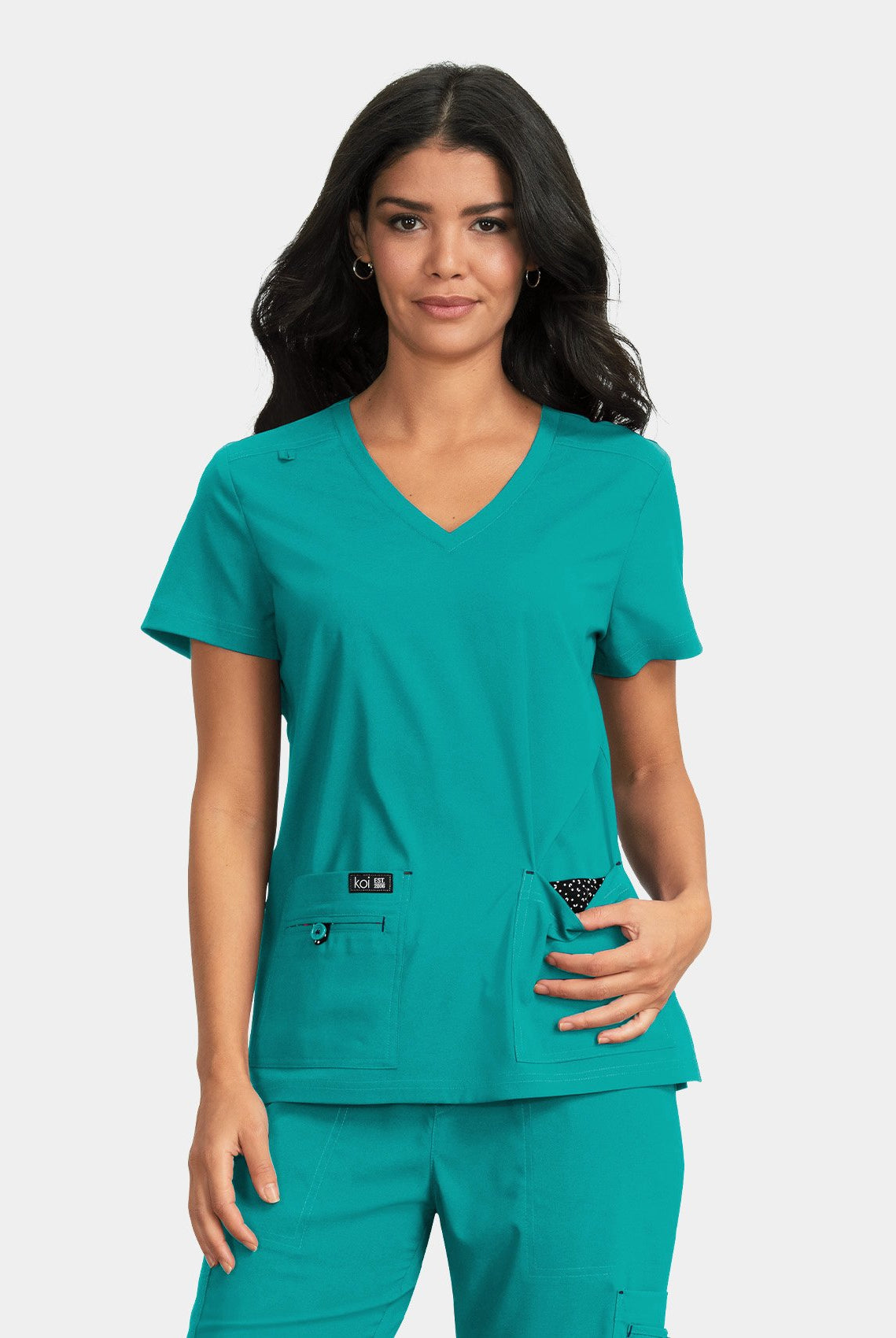 Koi Basics Becca Scrub Top - Teal