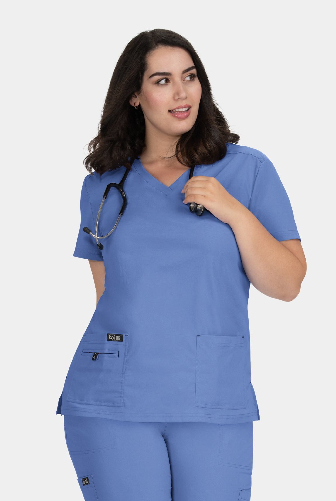 Koi Basics Becca Scrub Top - True Ceil