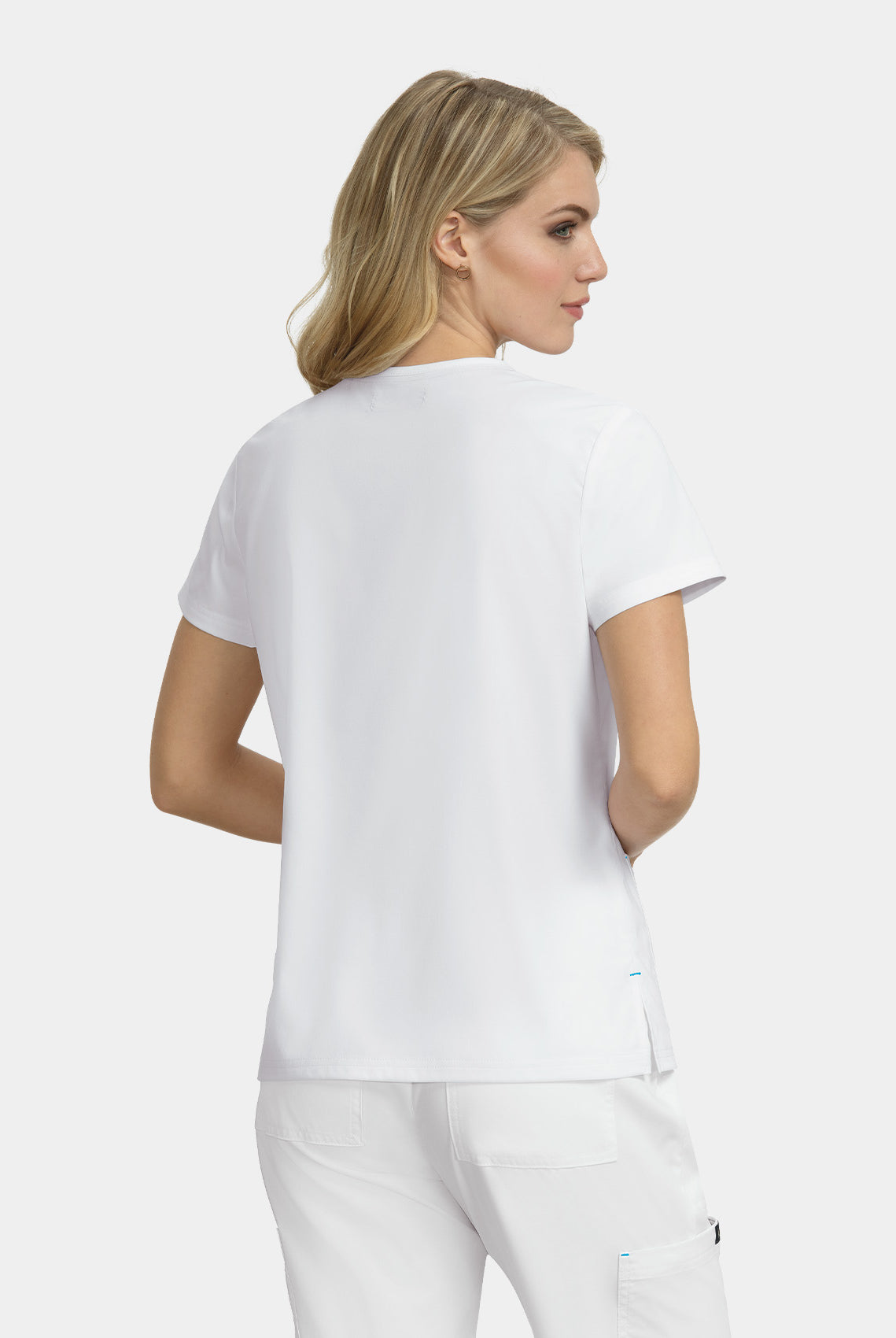 Koi Basics Becca Scrub Top - White - Back