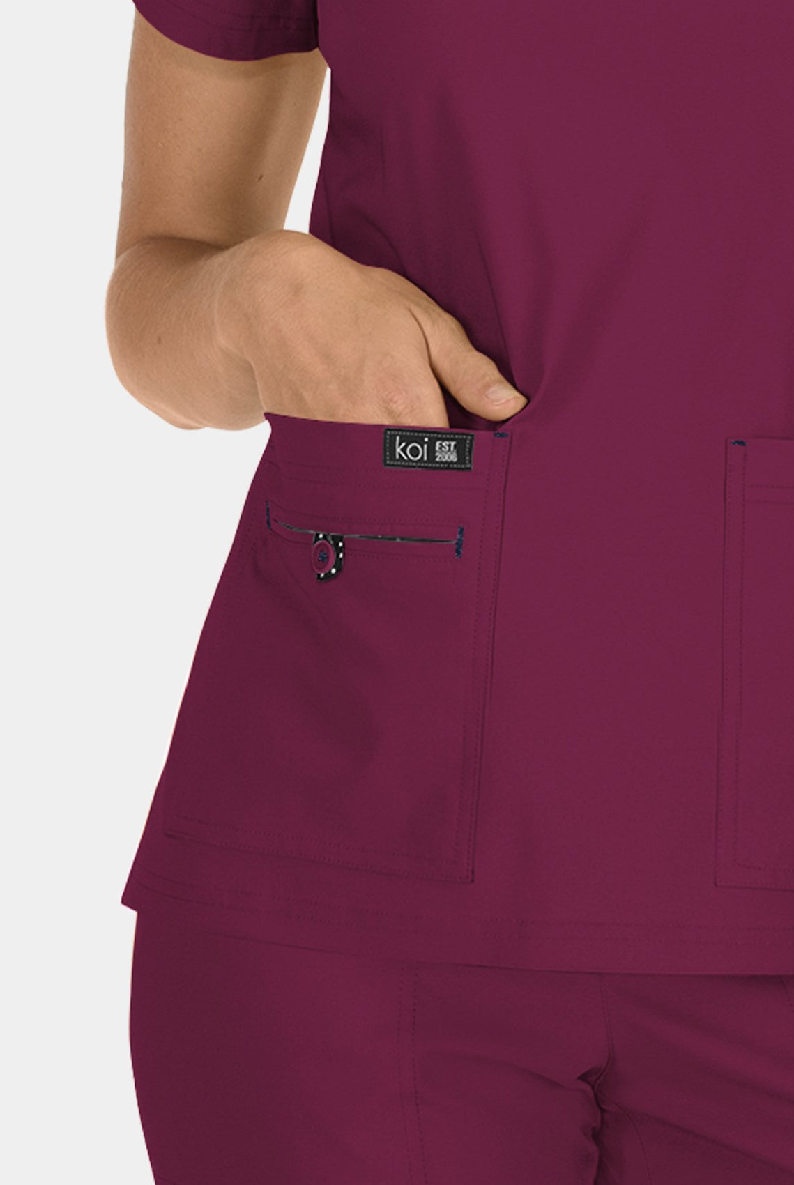 Koi Basics Becca Scrub Top - Wine