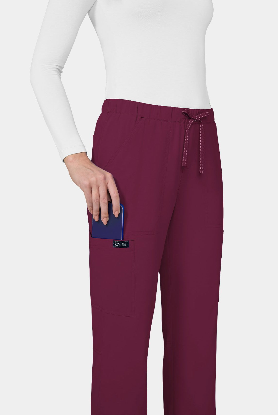 Koi Basics Holly Scrub Trousers - wine