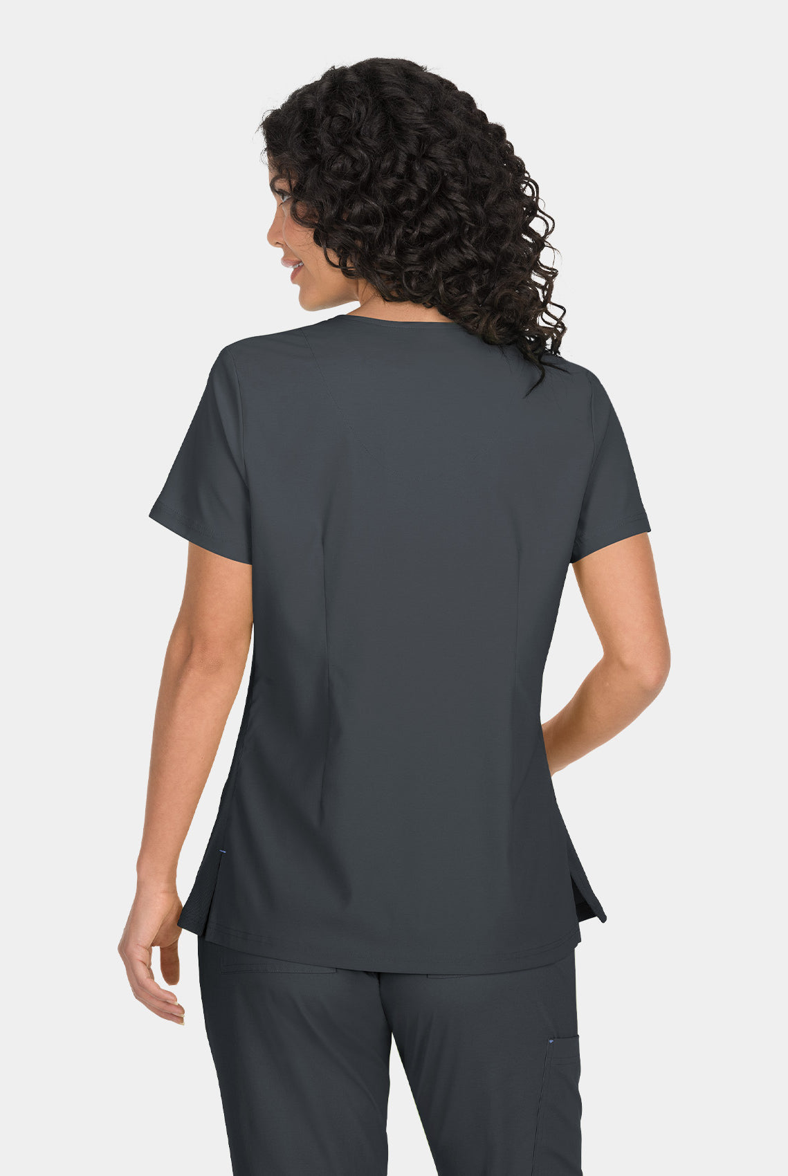 Koi Basics Katie Scrub Top - Charcoal - Back