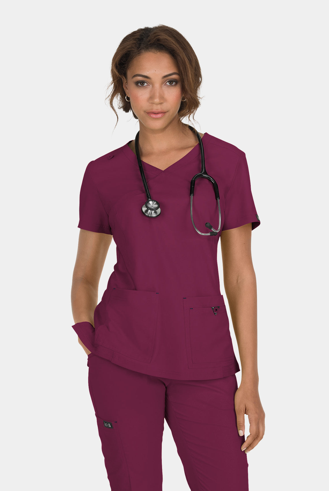Koi Basics Katie Scrub Top - Wine