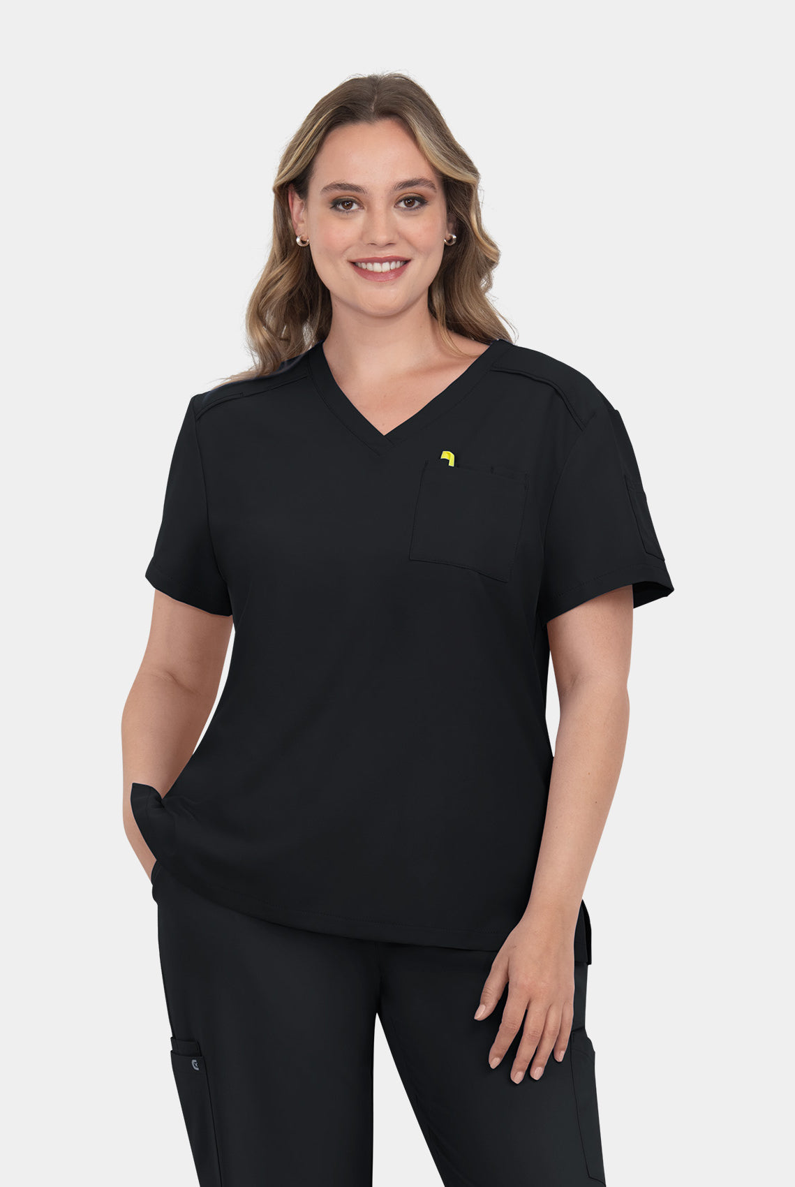Koi Cureology Aura Scrub Top - Black - front