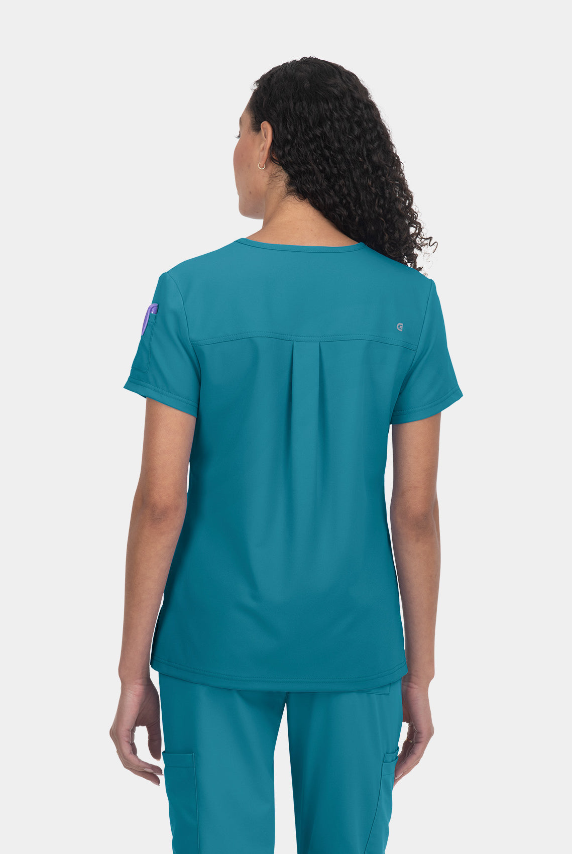 Koi Cureology Aura Scrub Top - Teal - Back