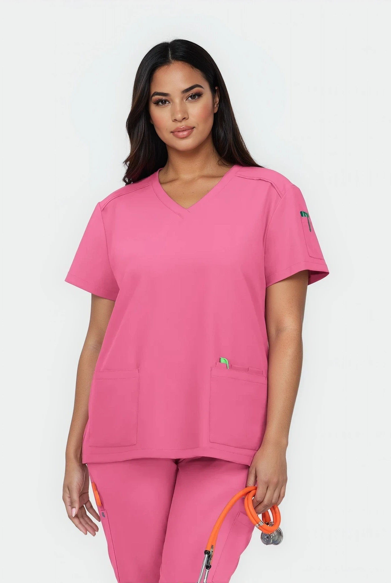 Koi Cureology Cardi Scrub Top - Carnation