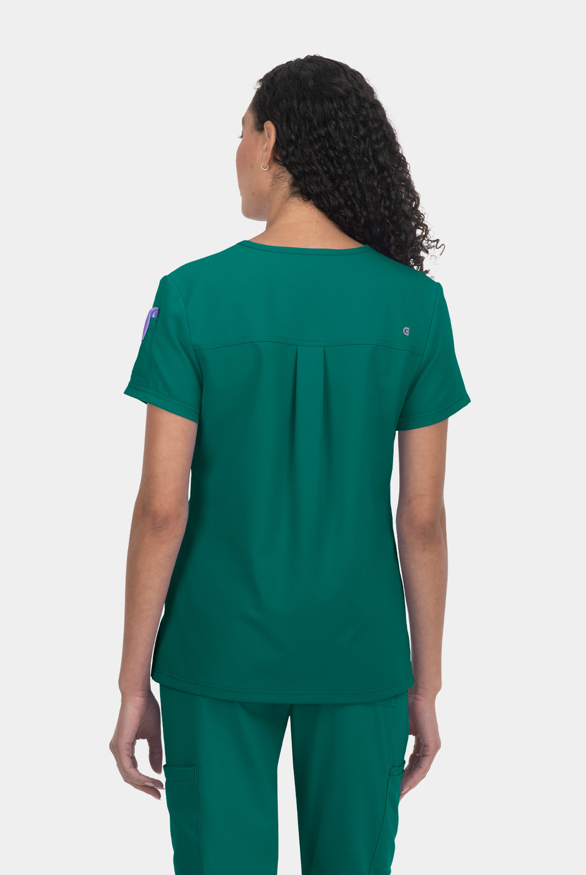 Koi Cureology Cardi Scrub Top - Hunter - Back