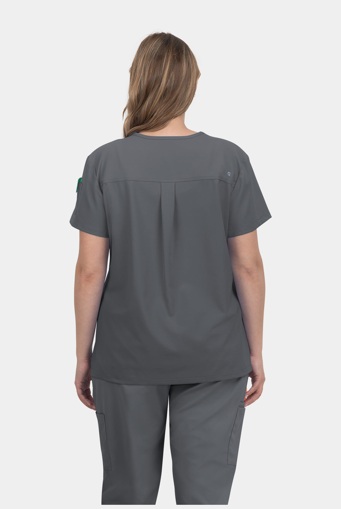 Koi Cureology Cardi Scrub Top - Pewter - back