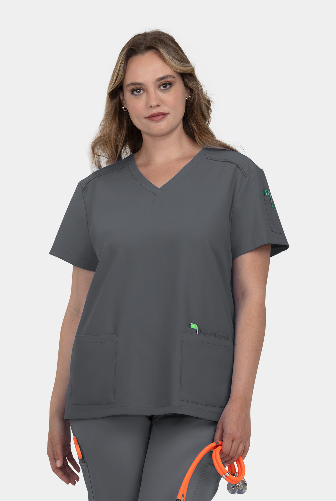 Koi Cureology Cardi Scrub Top - Pewter