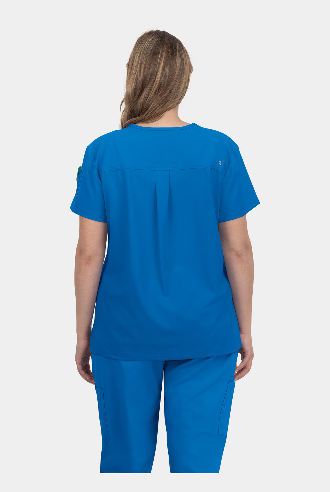 Koi Cureology Cardi Scrub Top - Royal - back