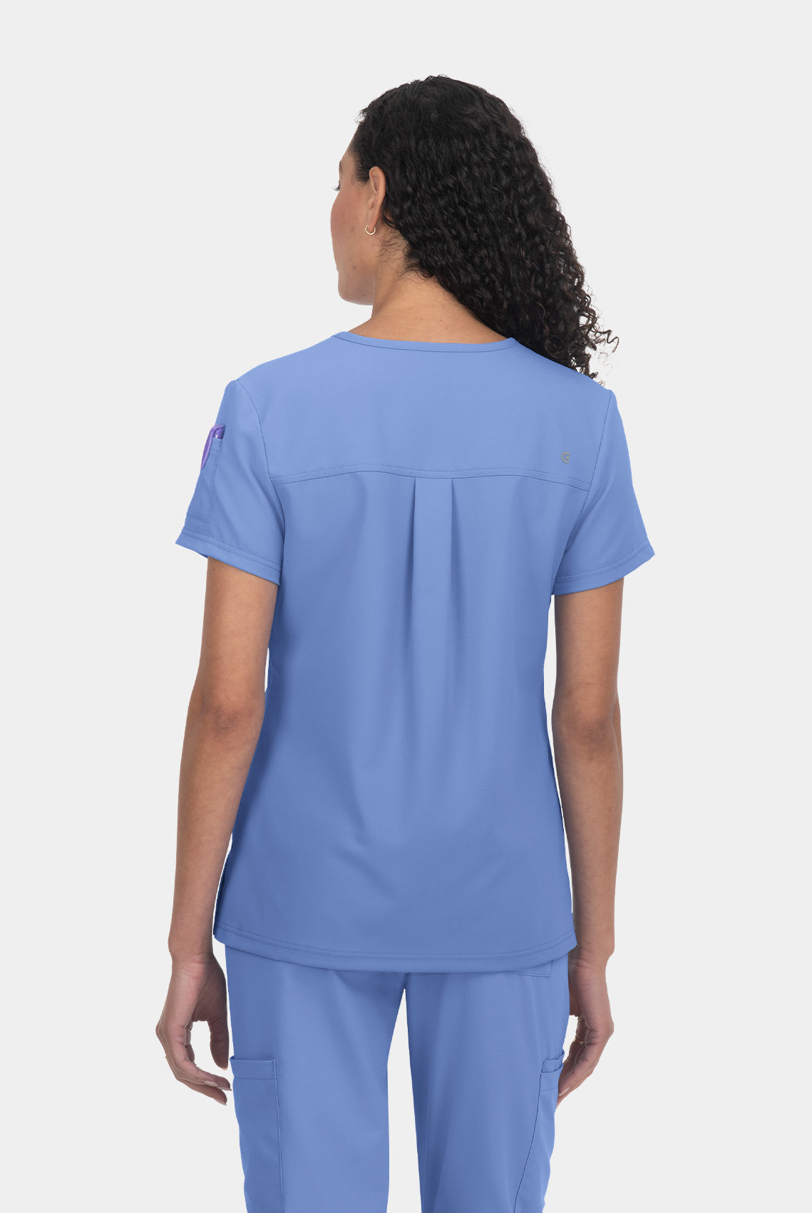 Koi Cureology Cardi Scrub Top - True Ceil - Back