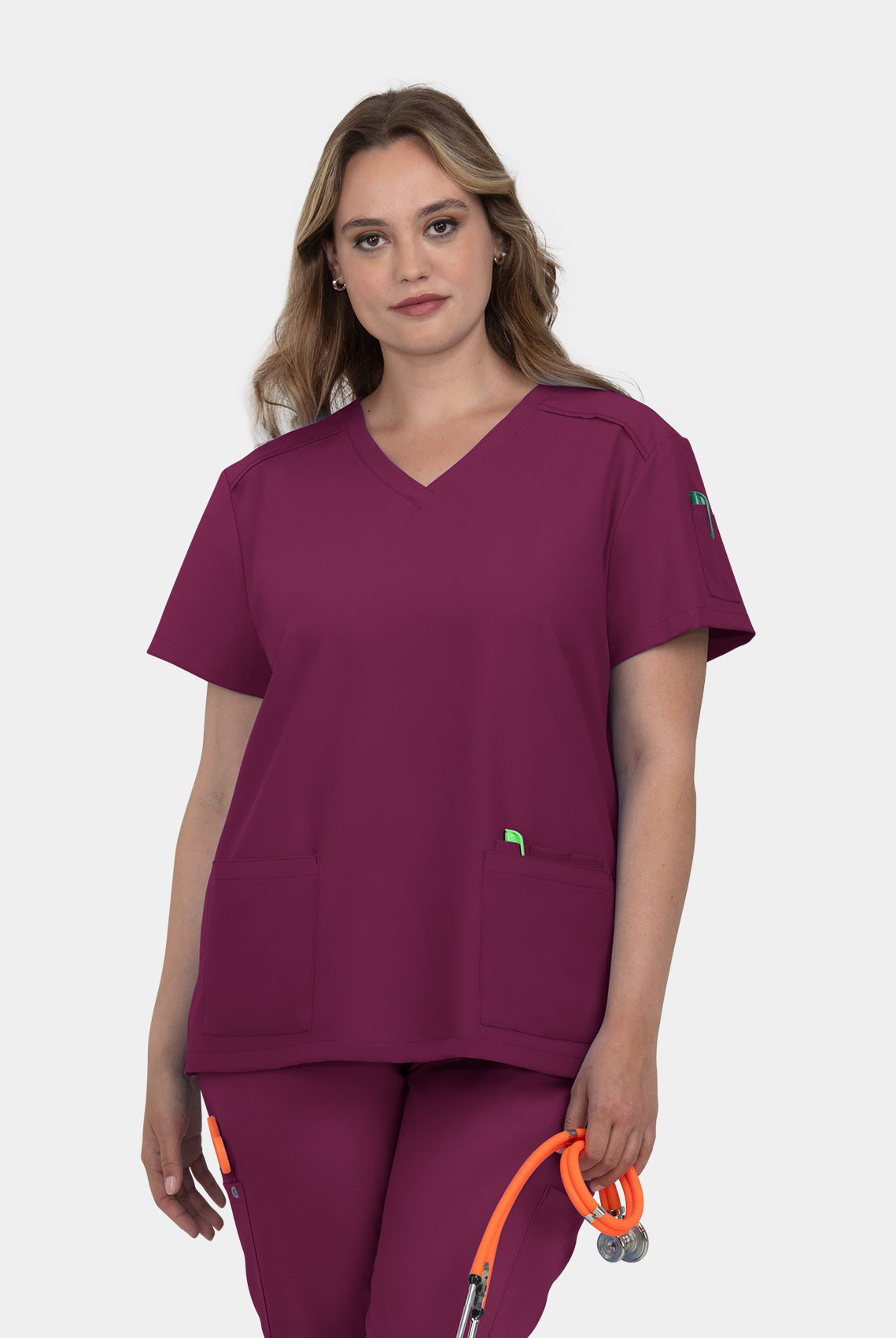 Koi Cureology Cardi Scrub Top - Wine