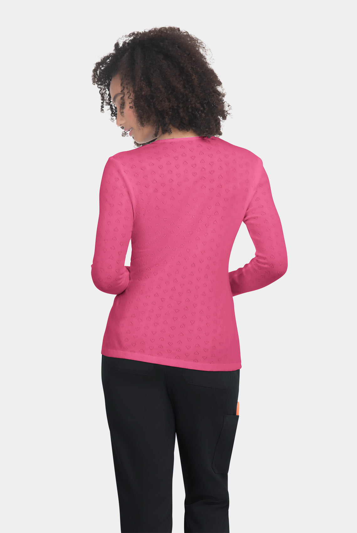 Koi Essentials Rohan Heart Pointelle Tee - Geranium - back