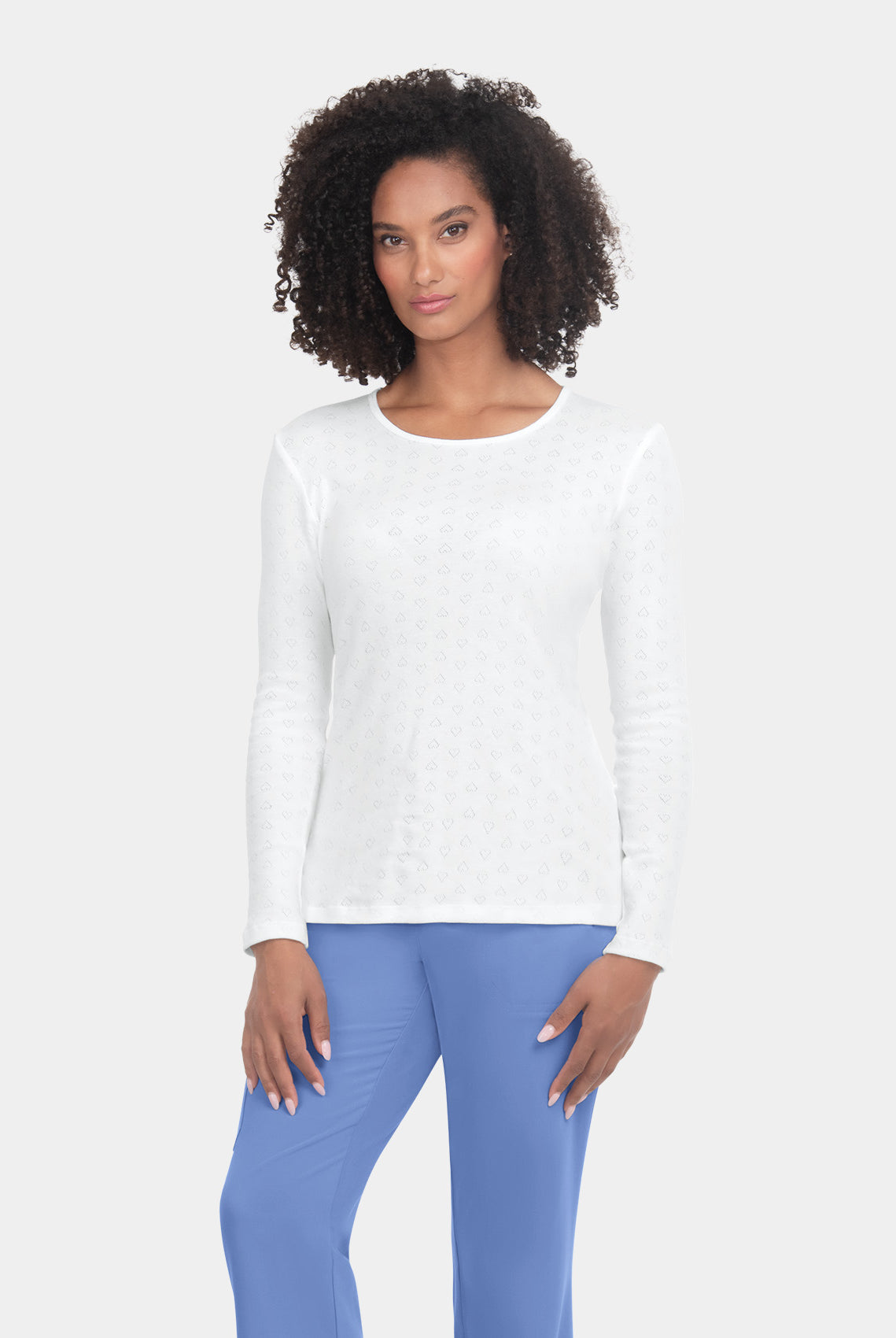 Koi Essentials Rohan Heart Pointelle Tee - White