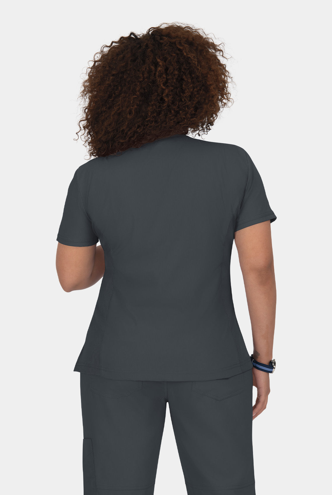 Koi Lite Philosophy Scrub Top - Charcoal - Back