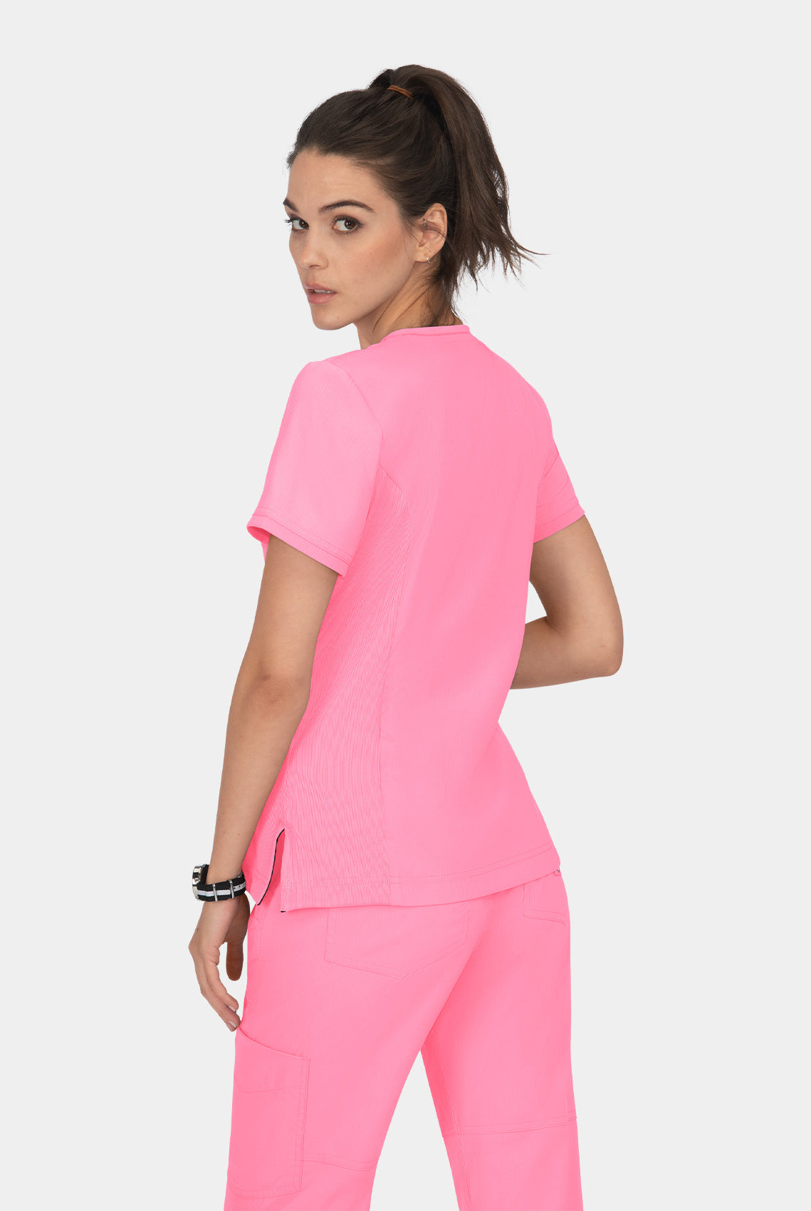 Koi Lite Philosophy Scrub Top - Peony Pink - Back