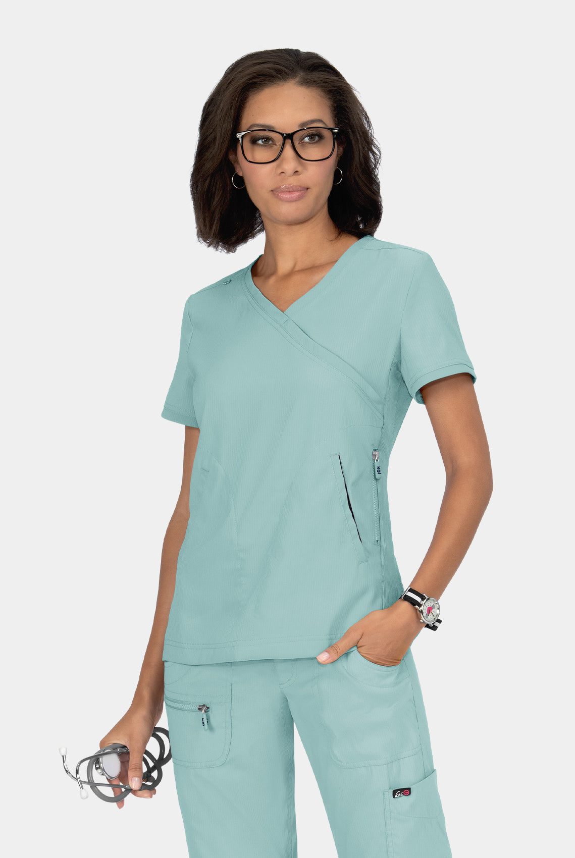 Koi Lite Philosophy Scrub Top - Sage