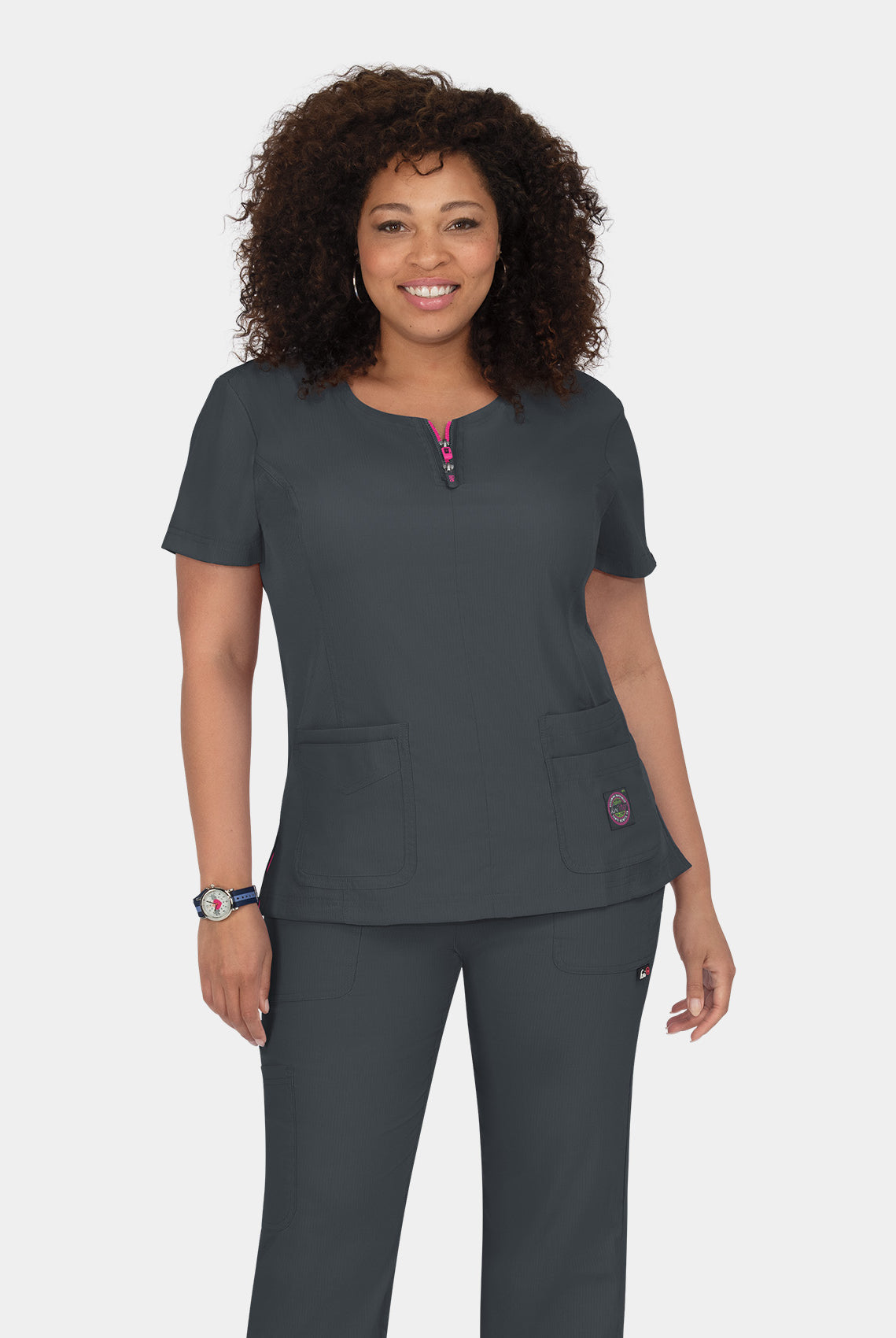 Koi Lite Serenity Scrub Top - Charcoal