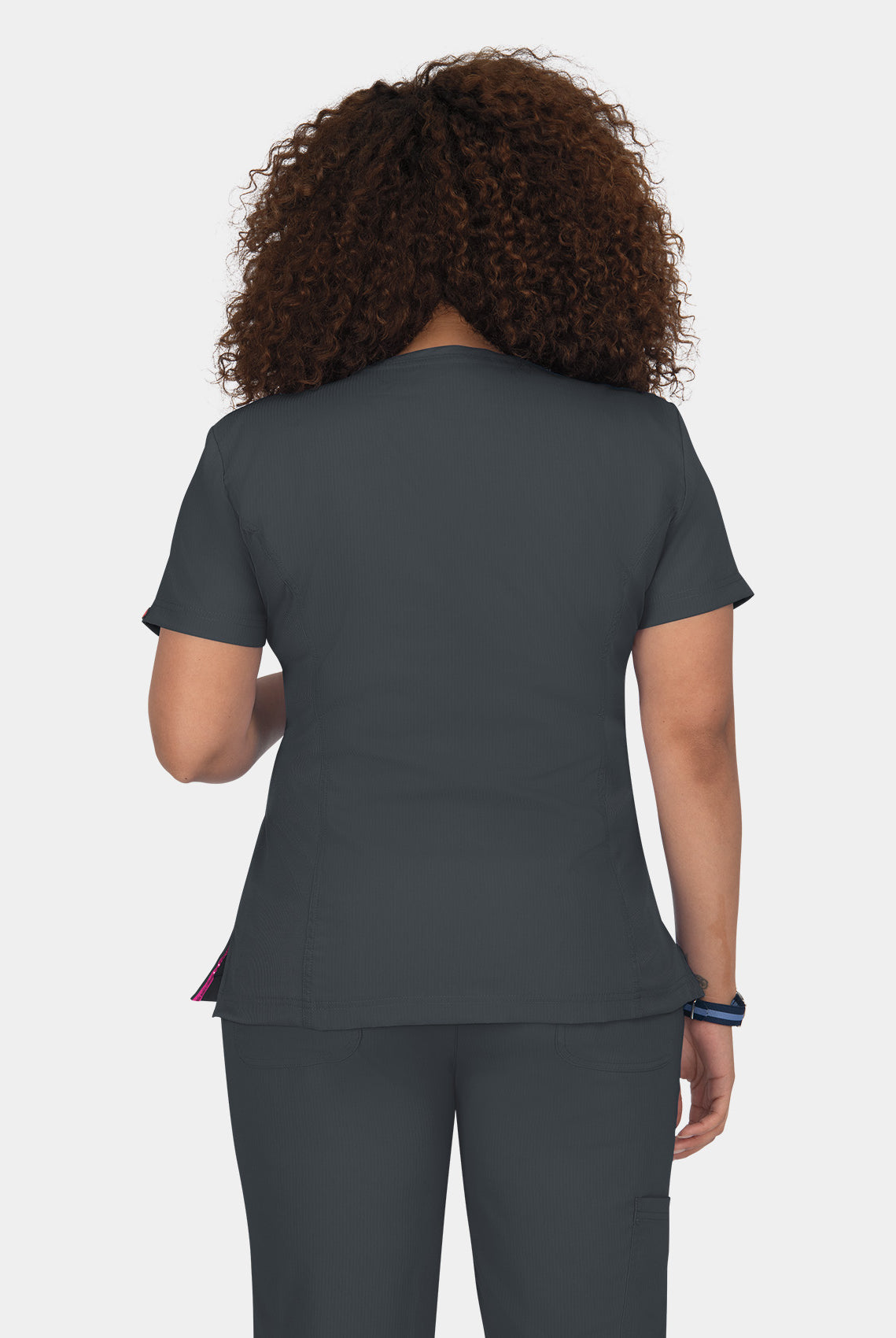 Koi Lite Serenity Scrub Top - Charcoal - Back