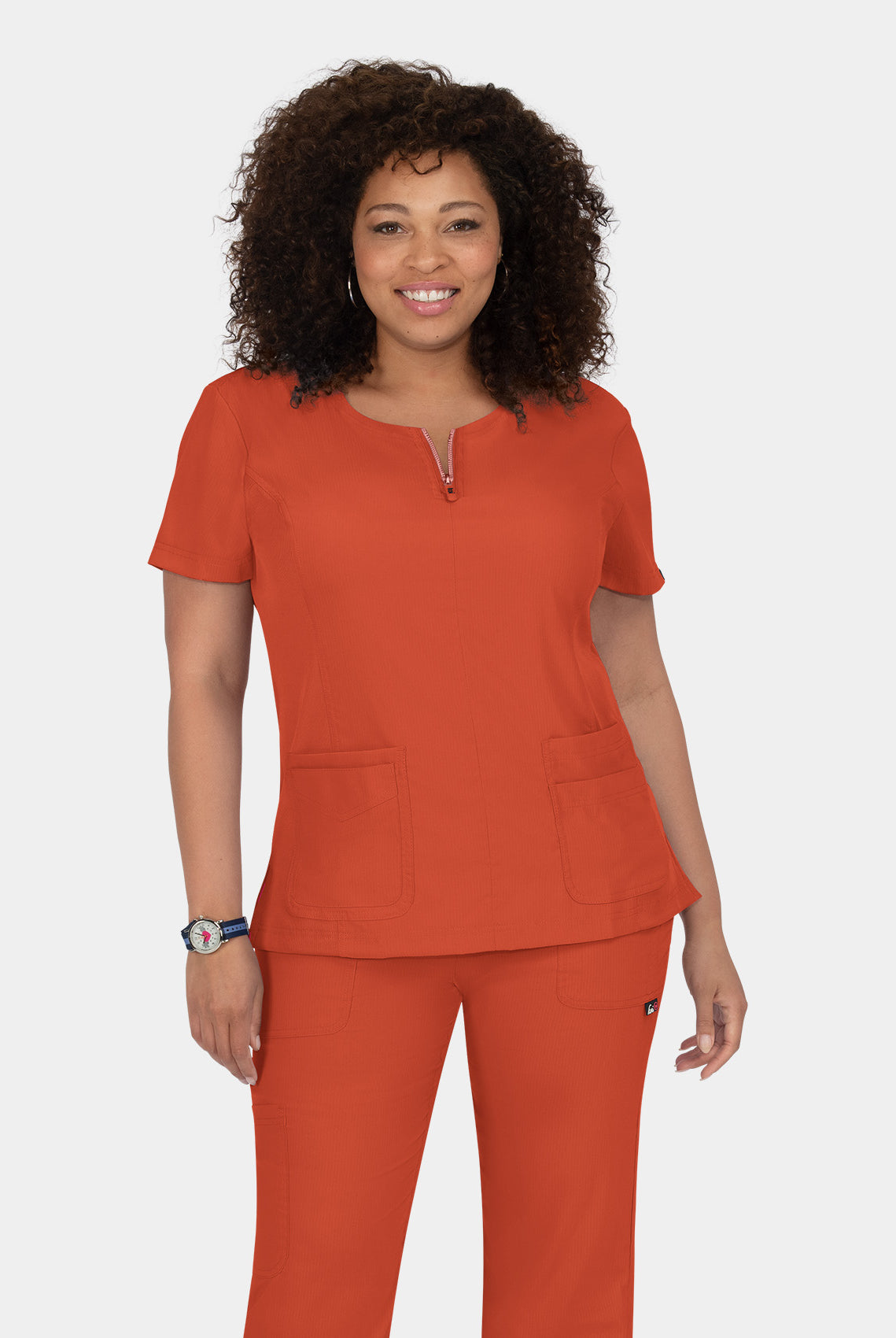 Koi Lite Serenity Scrub Top - Terracotta