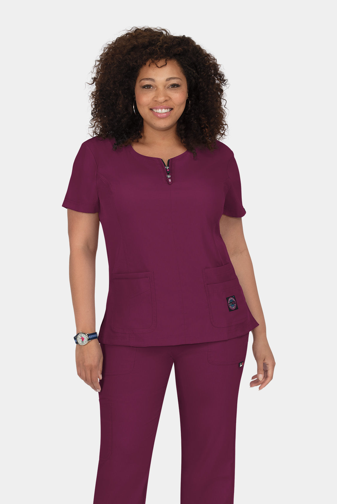 Koi Lite Serenity Scrub Top - Wine