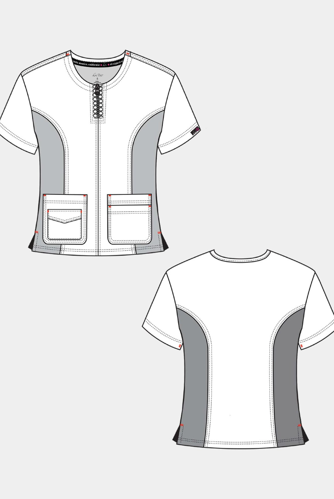 Koi lite serenity white scrub top sketch